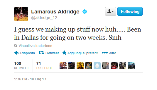 Aldridge's tweet