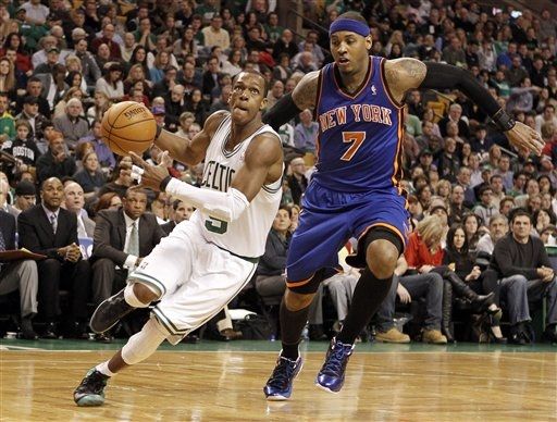 Rondo ed Anthony, leader rispettivamente di Celtics e Knicks